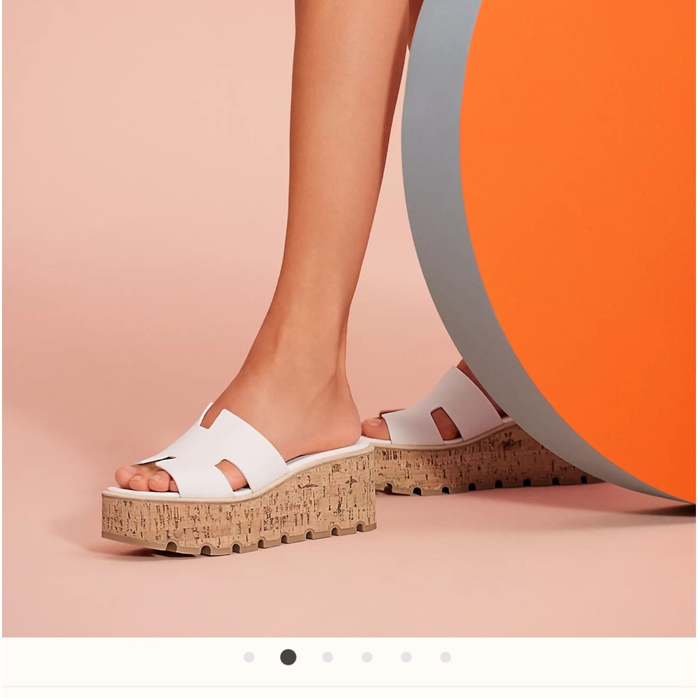 Hermes Eze 30 Platform white sandal